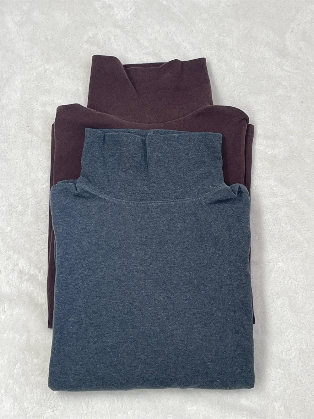Lands' End LS Brown Turtleneck & Savile Row LS Grey Turtleneck Set